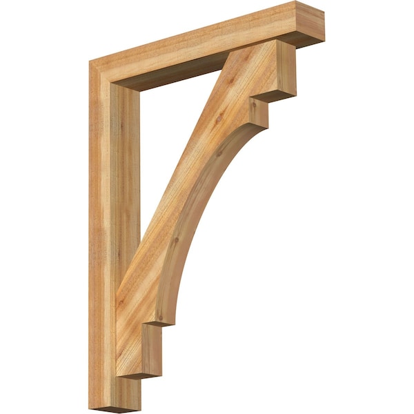 Ekena Millwork Merced Block Rough Sawn Bracket w/ Offset Brace, Western Red Cedar, 6"W x 36"D x 48"H BKT0604X36X48MRC05RWR - main